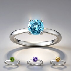 Bague en argent et Topaze bleu ciel