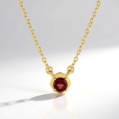 Collana in argento con Granato Mozambico (de Melo)