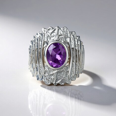 Anello in argento con Ametista Uruguay (de Melo Essence)