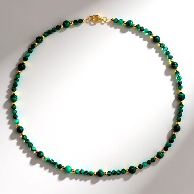 Collar en plata con Hematita dorada (Riya)