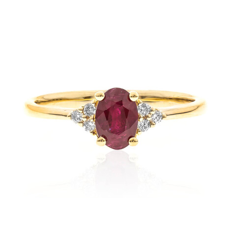 Anello in oro con Rubino Mozambico AAA