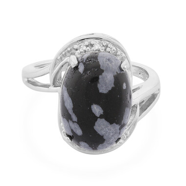 Schneeflocken-Obsidian-Silberring