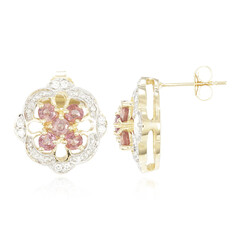 Gouden oorbellen met Onverhitte Padparadscha Saffieren (AMAYANI)