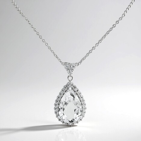 Collana in argento con Topazio Bianco