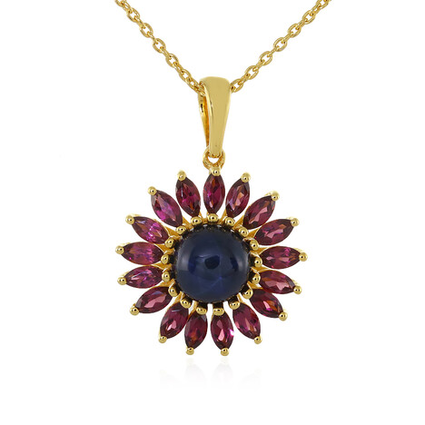 Collar en plata con Zafiro estrella azul