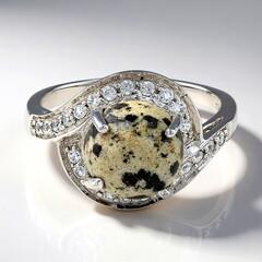 Anello in argento con Diaspro Dalmata