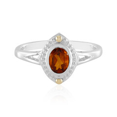 Anello in argento con Citrino Madeira (Granulieren)