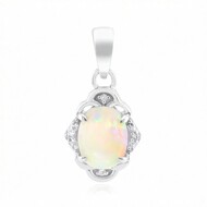 Brasilianischer Weißer Opal-Goldanhänger