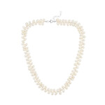 Weiße Süßwasserzuchtperlen-Silberhalskette (TPC)