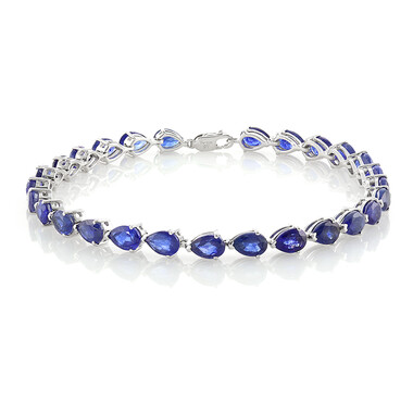 Blauer Madagaskar-Saphir-Silberarmband