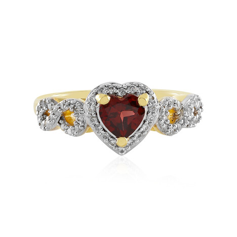 Mosambik-Granat-Silberring (M de Luca)