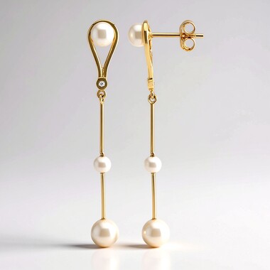 White Freshwater Pearl Silver Earrings