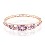Bracelet en argent et Améthyste Rose de France