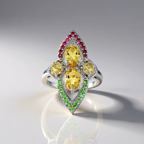 Anello in argento con Berillo Giallo