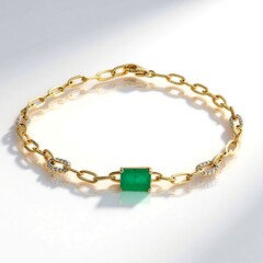 Bracciale in oro con Smeraldo Zambia AAA