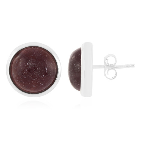 Lepidolith-Silberohrringe