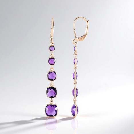 Boucles d'oreilles en argent et Améthyste (KM by Juwelo)