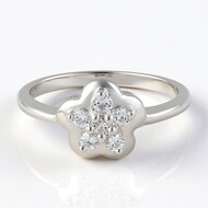 Bague en argent et Topaze blanche