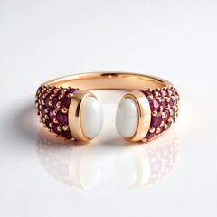 Anello in argento con Pietra di Luna Bianca (KM by Juwelo)