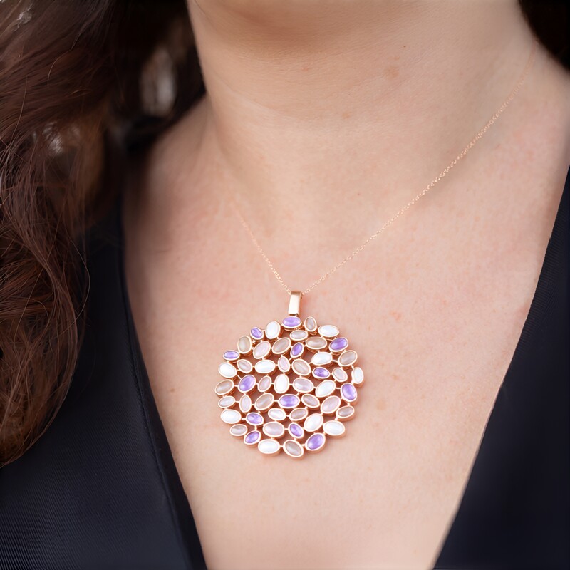 Collier en argent et Pierre de Lune blanche (KM by Juwelo)