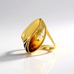 Anello in argento con Ambra Sunrise Baltica (dagen)