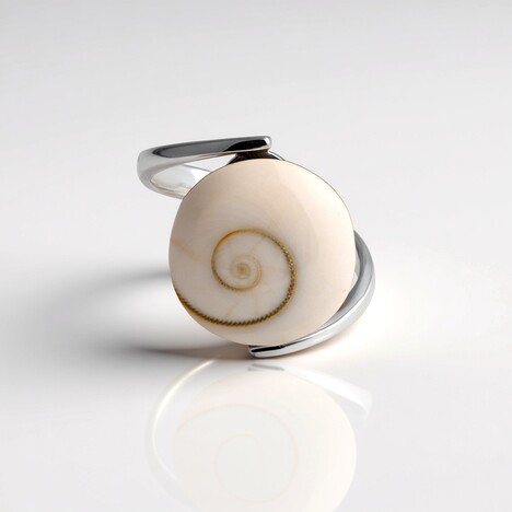 Bague en argent et Œil de Shiva (Bali Barong)