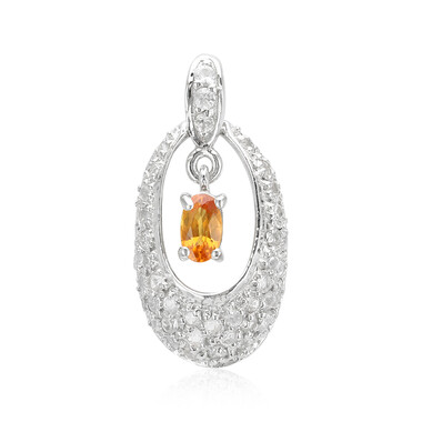 Ciondolo in argento con Zaffiro Arancione