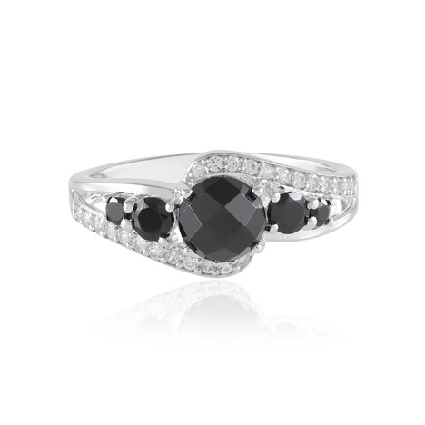 Schwarzer Spinell-Silberring