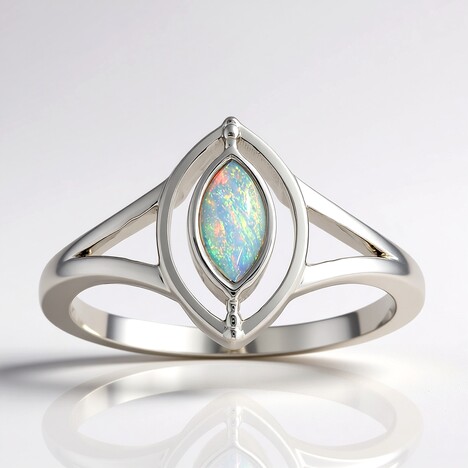 Anello in argento con Opale Australiano