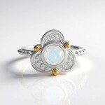 Anello in argento con Opale di Welo (Granulieren)
