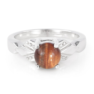 Anello in argento con Occhio di Tigre Rosso