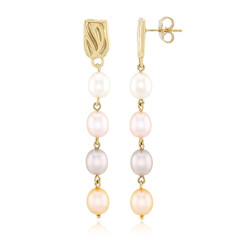 Orecchini in argento con Perla d'Acqua Dolce Arancione