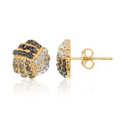 Orecchini in argento con Diamante Cioccolato