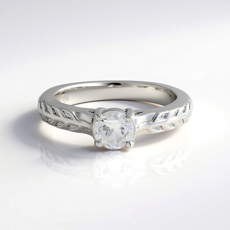 Anello in argento con Topazio Bianco