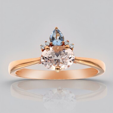 Bague en or et Morganite AAA (CIRARI)