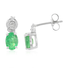 Boucles d'oreilles en argent et Emeraude de Bahia