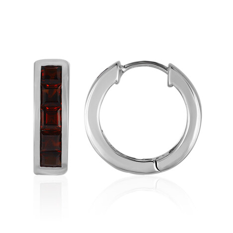 Mosambik-Granat-Silberohrringe