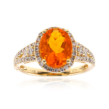 Mexikanischer Feueropal-Goldring (CIRARI)