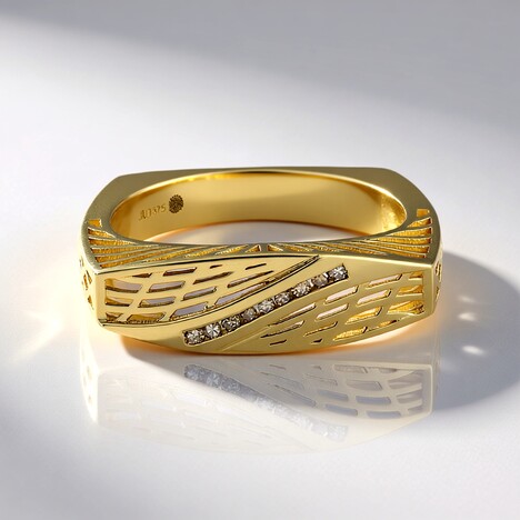 Bague en or et Diamant champagne I2 (Ornaments by de Melo)