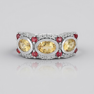 Anello in argento con Berillo Giallo