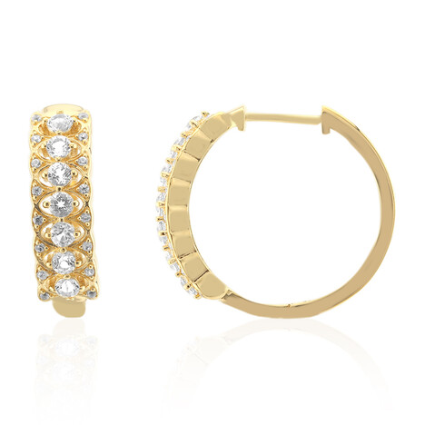 Weißer Topas-Silberohrringe