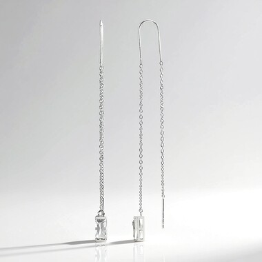 Orecchini in argento con Topazio Bianco