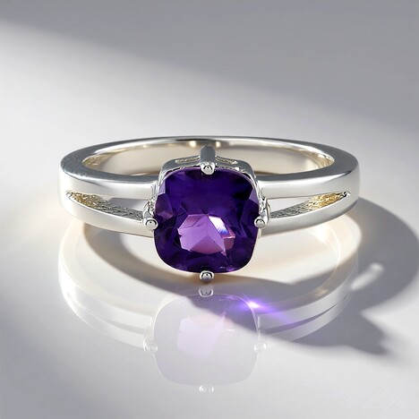 Anello in argento con Ametista Siberiana