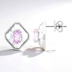 Orecchini in argento con Kunzite (Pallanova)