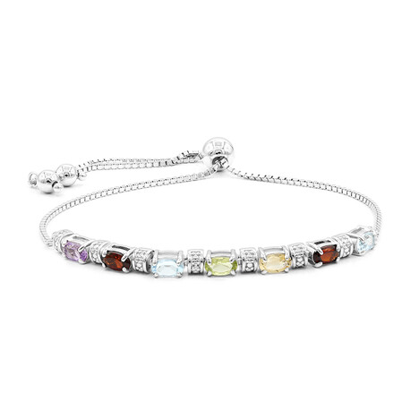 Brazalete en plata con Topacio azul cielo