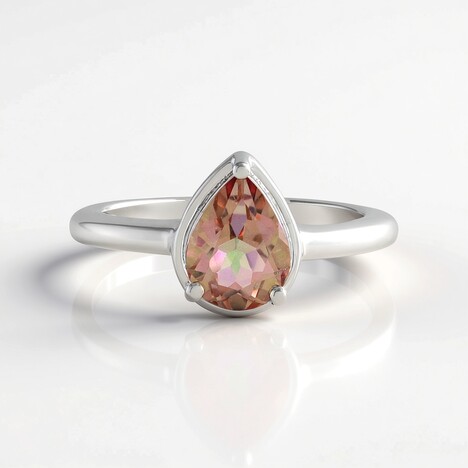 Anello in argento con Topazio Mistico Pesca