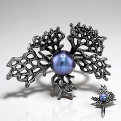 Bague en argent et Perle de culture d'eau douce mystique (TPC)
