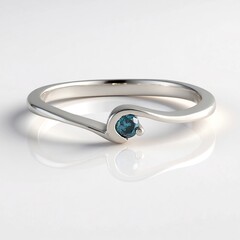 Anello in argento con Diamante Blu I2