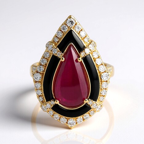 Anello in oro con Rubellite Brasiliana AAA (CIRARI)