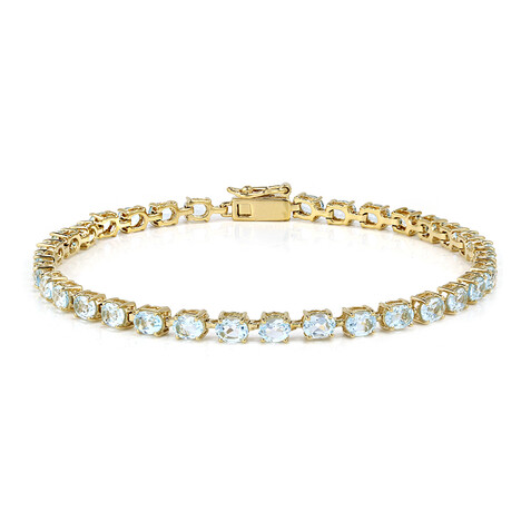 Brazalete en plata con Topacio azul cielo